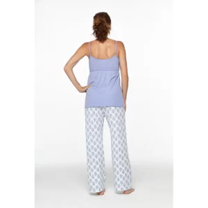 Pyjamas for pregnant women, made of pima cotton, short sleeve, purple color