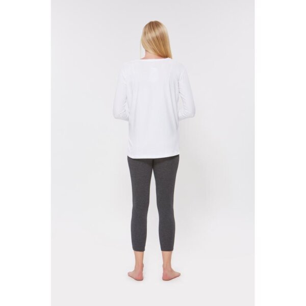 Pregnancy and breastfeeding cotton long-sleeved white maternity blouse (T-shirt)