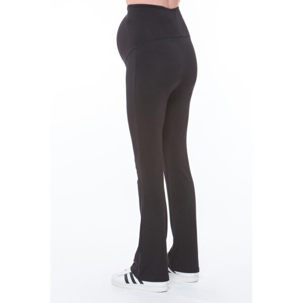 Pantaloni gravide pentru sarcina sau chiar si dupa, din bumbac, cu bata peste burtica, de culoare neagra