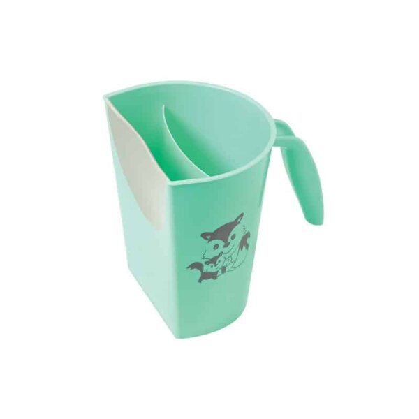 Rinsing cup with fox design, light turquoise, BabyOno