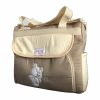 Mother and baby bag (maternity), beige and light yellow, with teddy bear embroidery, Melisa Baby