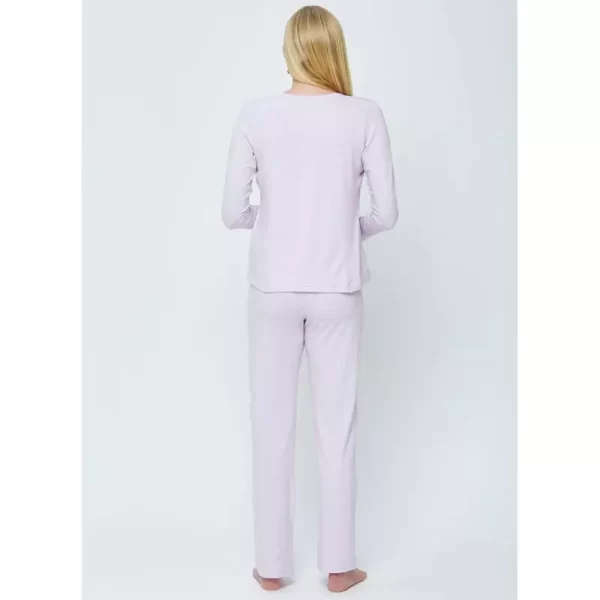 Pregnant pajamas for pregnancy and breastfeeding, cotton, long sleeves, light lilac color