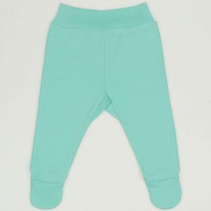 Turquoise green cotton baby or new-born pants with booties