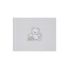 Newborn baby blanket, cotton, with diamonds, white, with teddy bear embroidery, 70x80cm, Andy&Helen