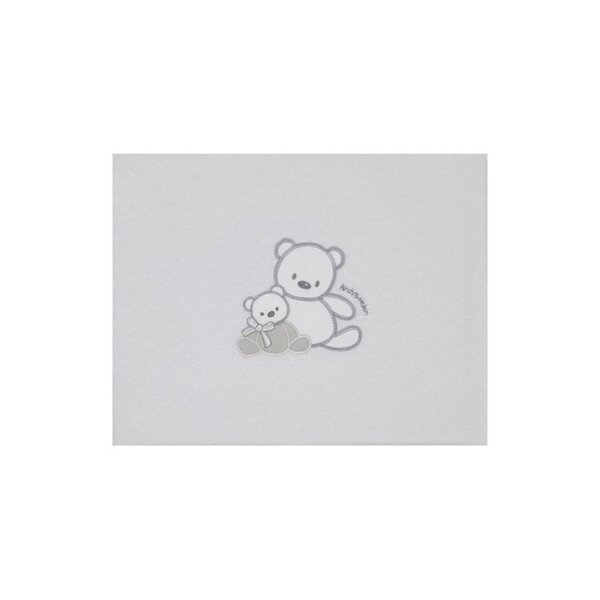 Newborn baby blanket, cotton, with diamonds, white, with teddy bear embroidery, 70x80cm, Andy&Helen