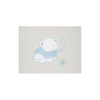 Moon baby blanket with embroidery blue teddy bear, white, 70x80cm, Andy&Helen