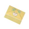 Baby hooded towel, yellow, with teddy bear embroidery, 75x75cm, Andy&Helen